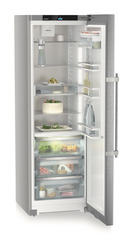 Product image, Perspective: oblique open decorated, Freestanding refrigerator with BioFresh Professional, Casing colour: silver, Door colour: stainless steel