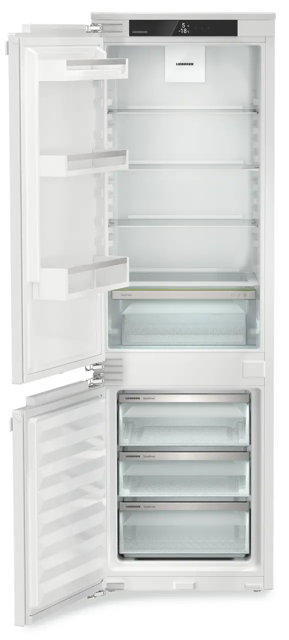 Immagine del prodotto, Prospettiva: Frontale aperto vuoto, Combinazione frigo-congelatore integrabile con EasyFresh e SmartFrost