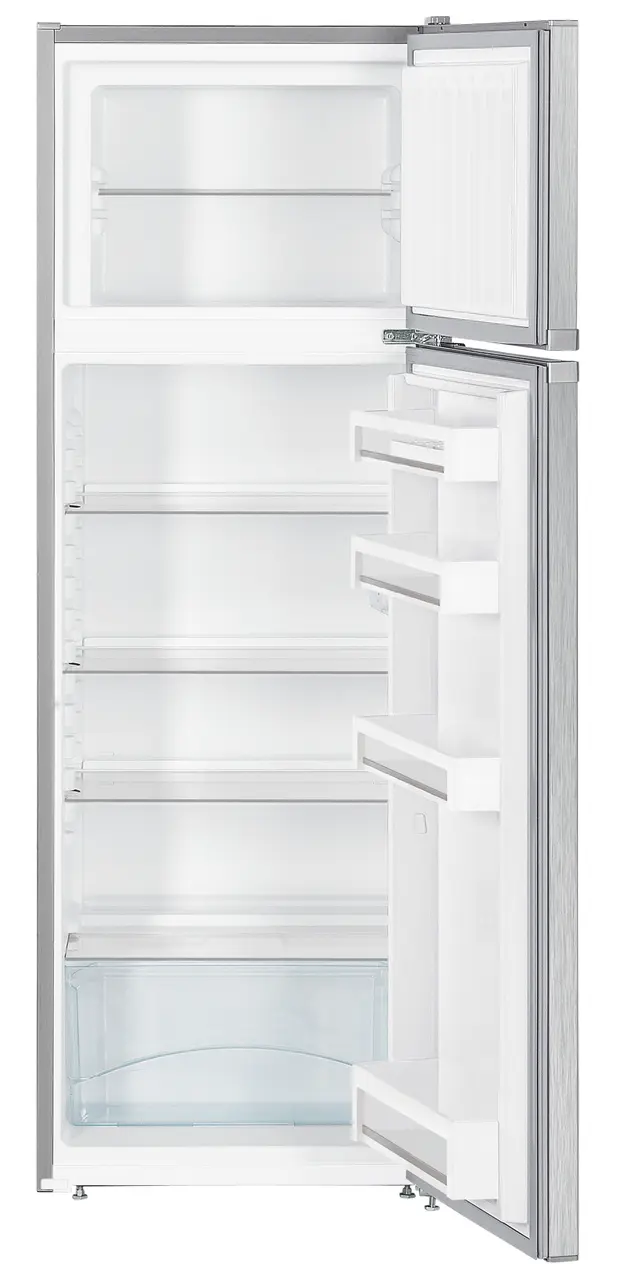 Image de produit, Perspective: Droit ouvert vide, Automate réfrigérateur-congélateur avec SmartFrost, Couleur de porte: Finitions style acier inox