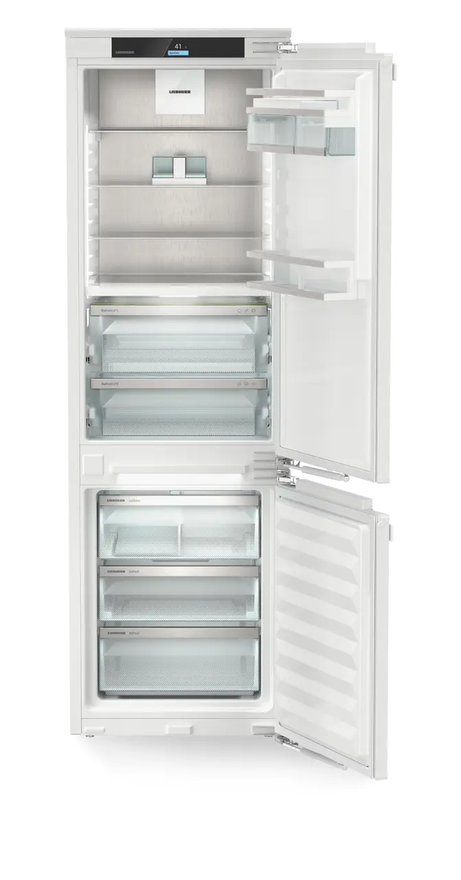 Product image, Perspective: straight open empty, Combined refrigerator-freezer with BioFresh and NoFrost for integrated use