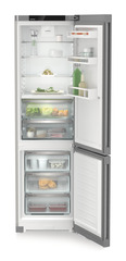 Product image, Perspective: straight open decorated, Fridge-freezer with BioFresh and NoFrost, Casing colour: silver, Door colour: stainless steel