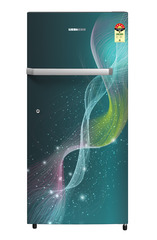 Product image, Perspective: straight closed, Single-door refrigerator 191 l in 5 star with inverter compressor, Casing colour: grey, Door colour: Teal Strings