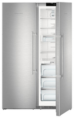 Product image, Perspective: special form, Side-by-Side combination, Casing colour: stainless steel, Door colour: stainless steel