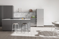 Product image, Perspective: milieu, Fridge-freezer with BioFresh and NoFrost, Casing colour: silver, Door colour: stainless steel