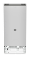 Product image, Perspective: back side, Combined fridge-freezers with EasyFresh and NoFrost, Casing colour: silver, Door colour: stainless steel