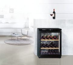 Product image, Perspective: milieu, Wine storage cabinet, Casing colour: black, Door colour: black