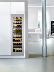 Product image, Perspective: milieu, Built-in multi-temperature wine cabinet, Casing colour: silver, Door colour: silver