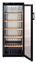 Product image, Perspective: straight open empty, Wine storage cabinet, Casing colour: black, Door colour: black