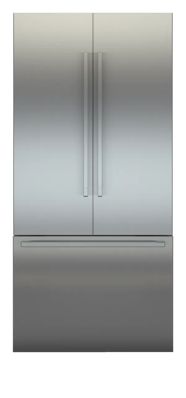 Produkt-Bild, Perspektive: gerade geschlossen, Integrierbare Kühl-Gefrierkombination mit BioFresh und NoFrost, Gehäusefarbe: Grau