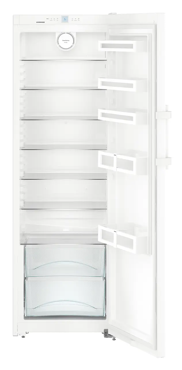 Product image, Perspective: straight open empty, Refrigerator, Casing colour: white, Door colour: white