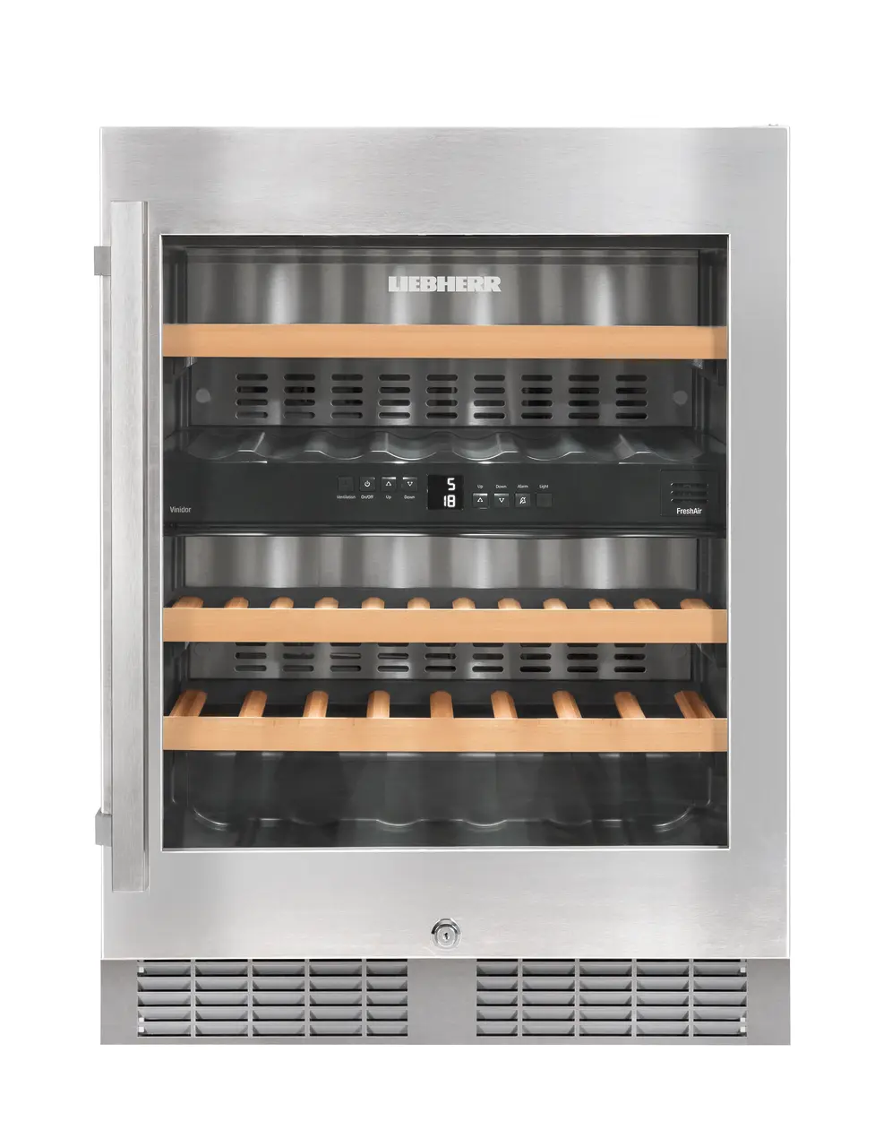 Product image, Perspective: straight closed empty, Built-under multi-temperature wine cabinet, Casing colour: silver, Door colour: silver
