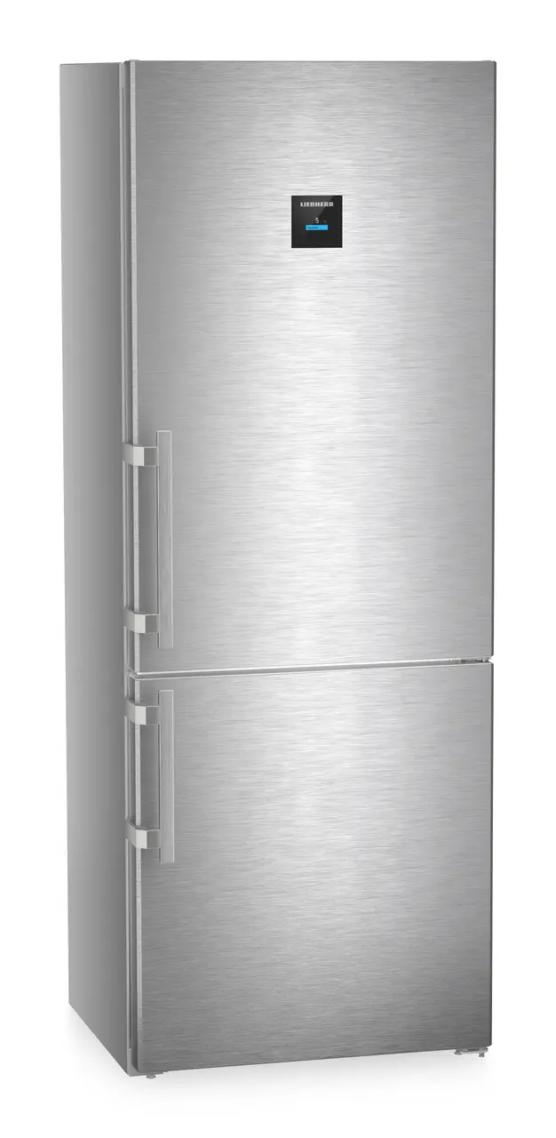 Product image, Perspective: oblique closed, Fridge-freezer with BioFresh and NoFrost, Casing colour: silver, Door colour: stainless steel