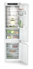 Product image, Perspective: straight open decorated, Combined refrigerator-freezer with BioFresh and NoFrost for integrated use