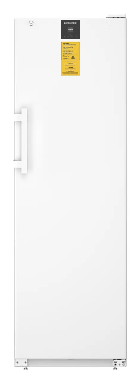 Изображение на продукта, Перспектива: Отпред, затворен, празен, Лабораторен фризер с вътрешна част без източник на запалване, Цвят на корпуса: бял, Цвят на вратата: бял