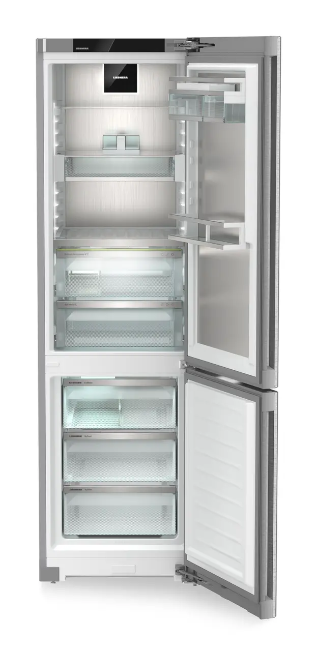 Product image, Perspective: straight open empty, Fridge-freezer with BioFresh Professional and NoFrost, Casing colour: stainless steel, Door colour: stainless steel