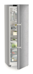 Product image, Perspective: oblique half-open decorated, Freestanding refrigerator with BioFresh Professional, Casing colour: silver, Door colour: stainless steel