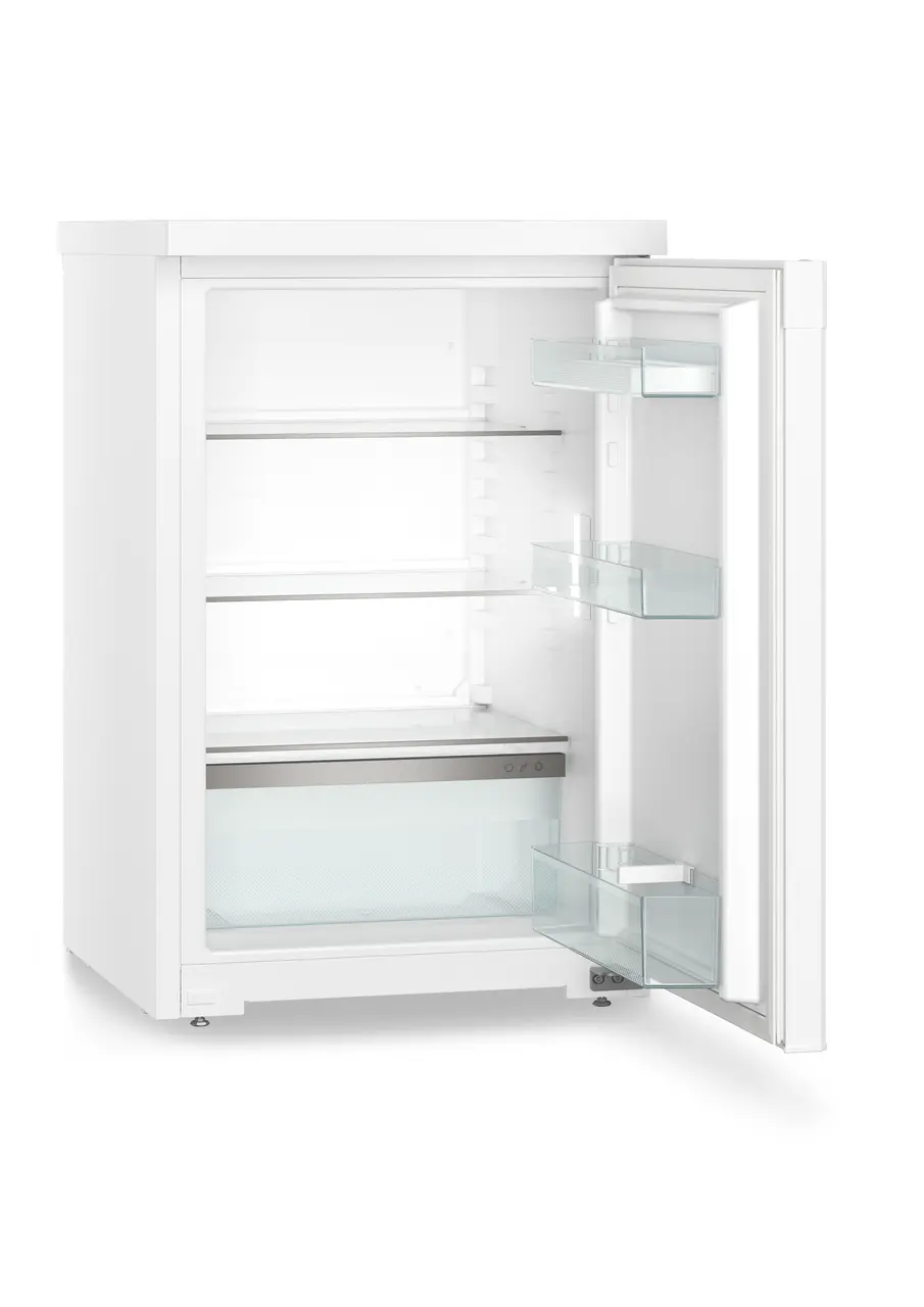 Product image, Perspective: oblique open empty, Table top refrigerator, Casing colour: white, Door colour: white