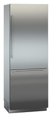 Product image, Perspective: oblique closed, Combined refrigerator-freezer with BioFresh and NoFrost for integrated use, Casing colour: grey