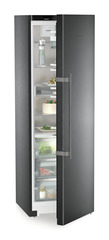 Product image, Perspective: oblique half-open decorated, Freestanding refrigerator with BioFresh Professional, Casing colour: BlackSteel, Door colour: BlackSteel