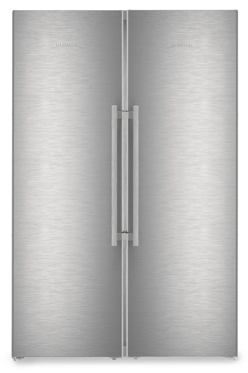 Изображение на продукта, Перспектива: Отпред, затворен, Комбинация Side-by-Side, Цвят на корпуса: фино сребро, Цвят на вратата: благородна стомана