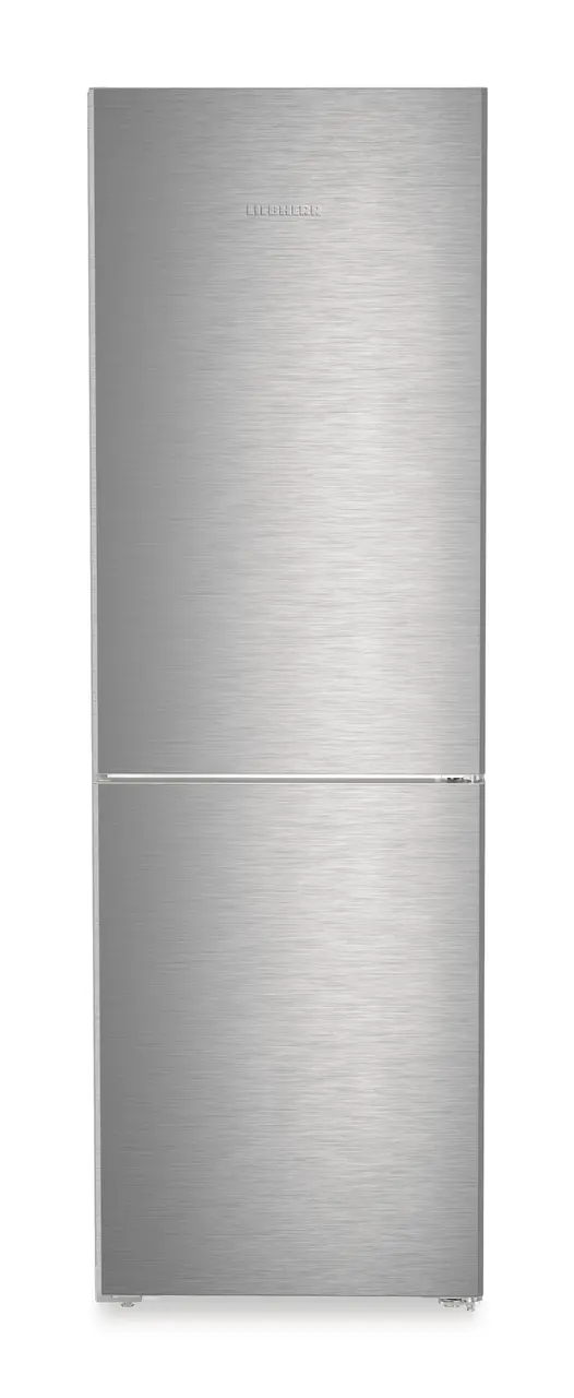 Product image, Perspective: straight closed, Combined fridge-freezer with EasyFresh and NoFrost, Casing colour: silver, Door colour: stainless steel