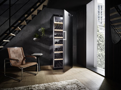 Product image, Perspective: milieu, Wine storage cabinet, Casing colour: black, Door colour: black