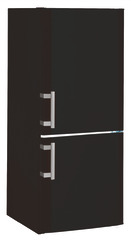 Product image, Perspective: oblique closed, Automatic refrigerator-freezer with SmartFrost, Casing colour: black, Door colour: black