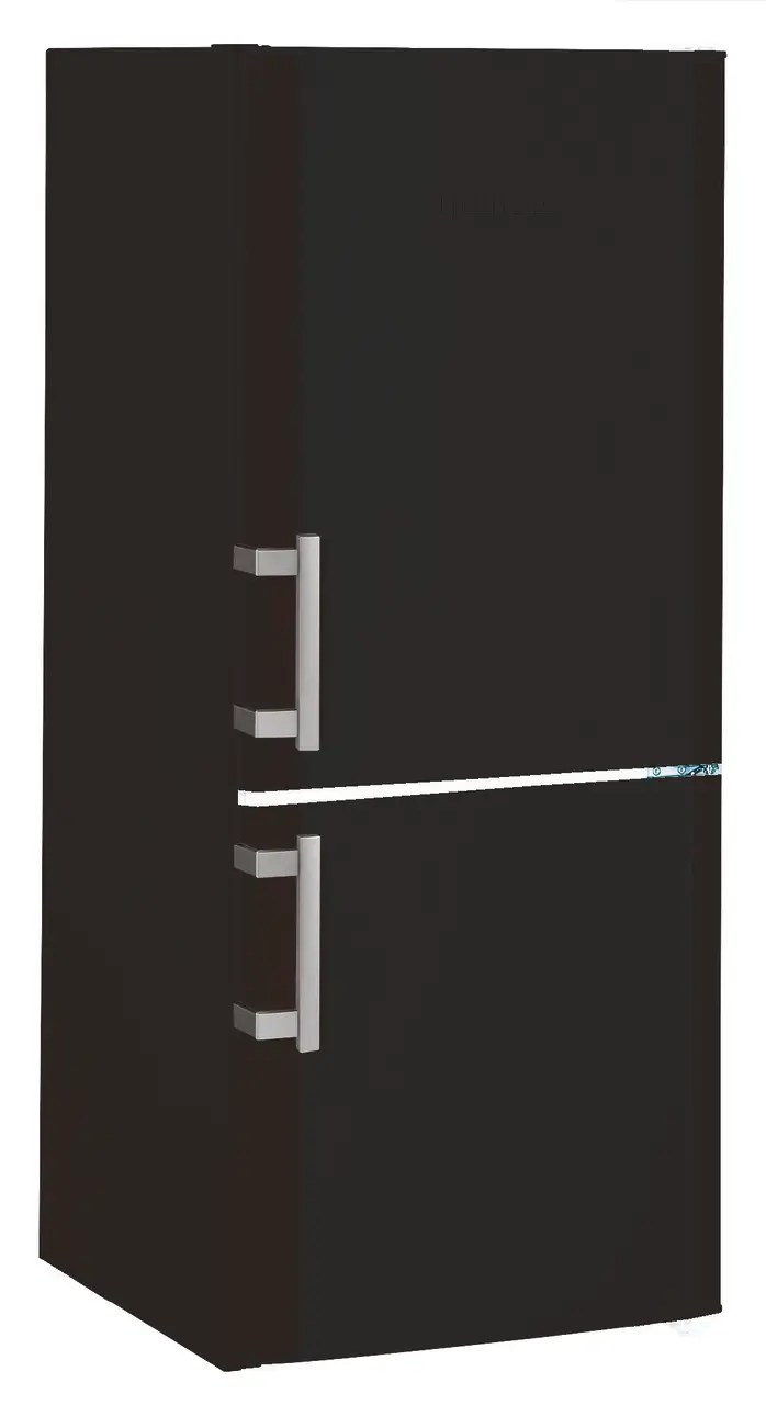 Product image, Perspective: oblique closed, Automatic refrigerator-freezer with SmartFrost, Casing colour: black, Door colour: black