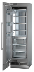 Product image, Perspective: oblique open empty, Freezer for integrated use with NoFrost, Casing colour: grey
