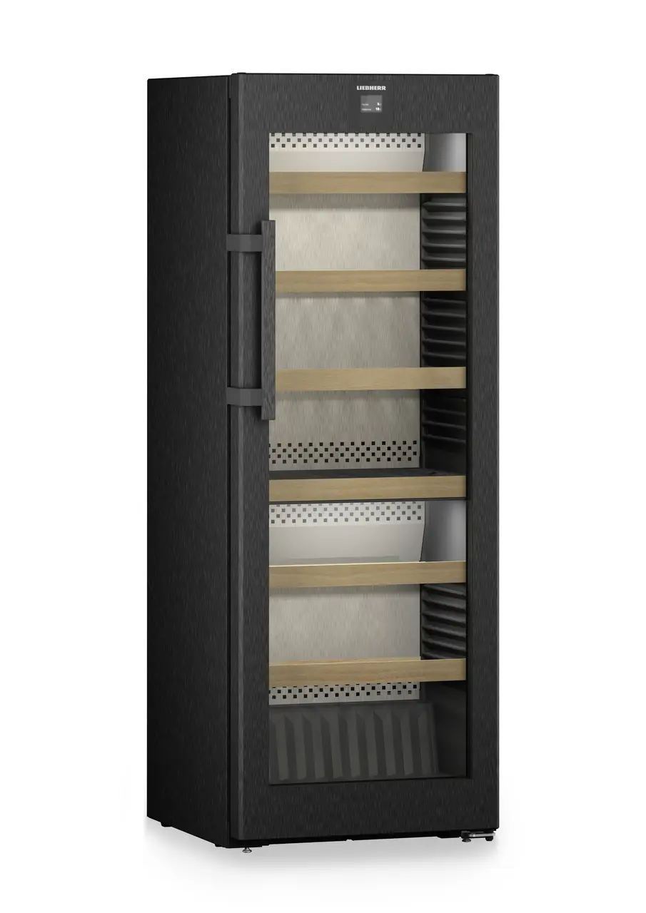 Изображение продукции, Перспектива: Под углом, с закрытой дверцей, без продуктов, Винный шкаф с регулировкой температурного режима