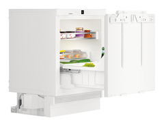 Product image, Perspective: oblique open decorated, Under-worktop refrigerator for integrated use