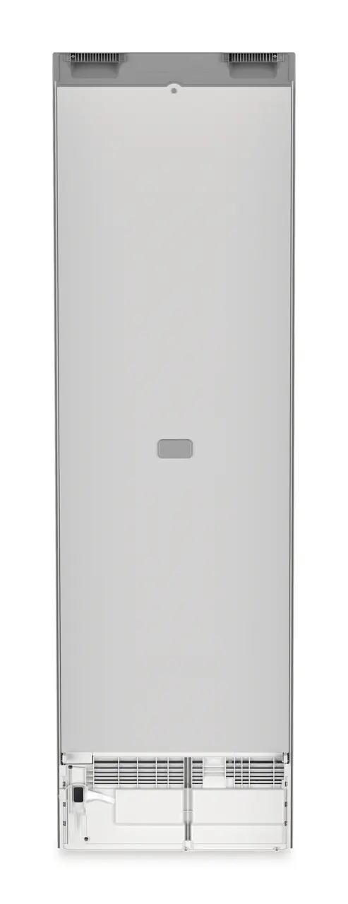 Product image, Perspective: back side, Combined fridge-freezers with EasyFresh and NoFrost, Casing colour: silver, Door colour: GlassBlack