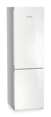 Product image, Perspective: oblique closed, Combined fridge-freezers with EasyFresh and NoFrost, Casing colour: silver, Door colour: white