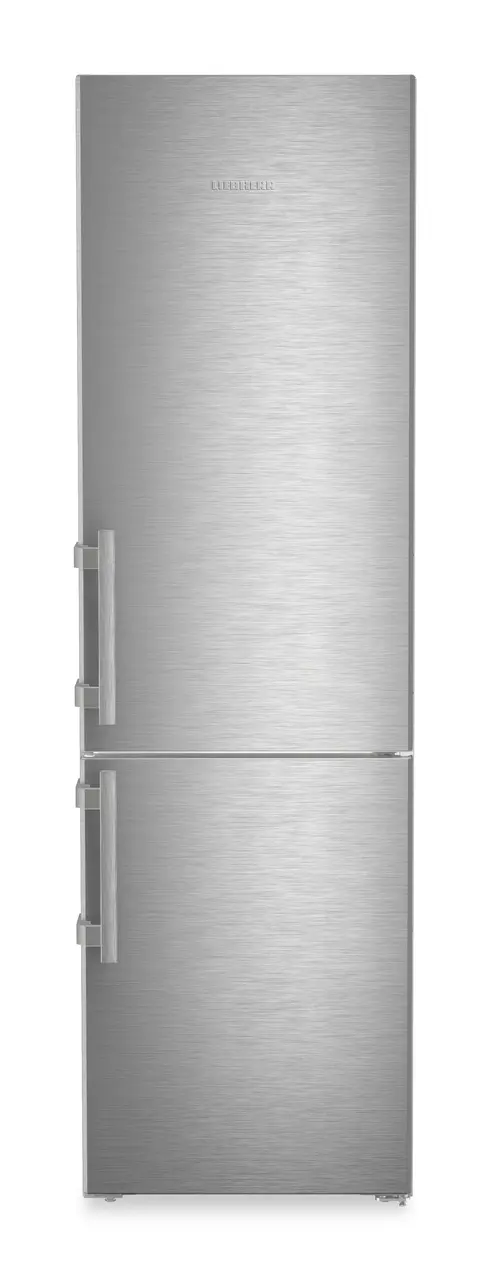 Product image, Perspective: straight closed, Fridge-freezer with BioFresh and NoFrost, Casing colour: silver, Door colour: stainless steel