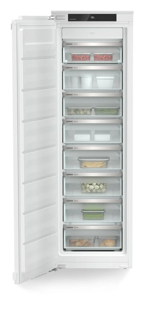 Product image, Perspective: straight open decorated, Freezer for integrated use with NoFrost