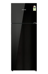 Product image, Perspective: straight closed, Fridge-freezer with NoFrost, Casing colour: grey, Door colour: Black Gloss