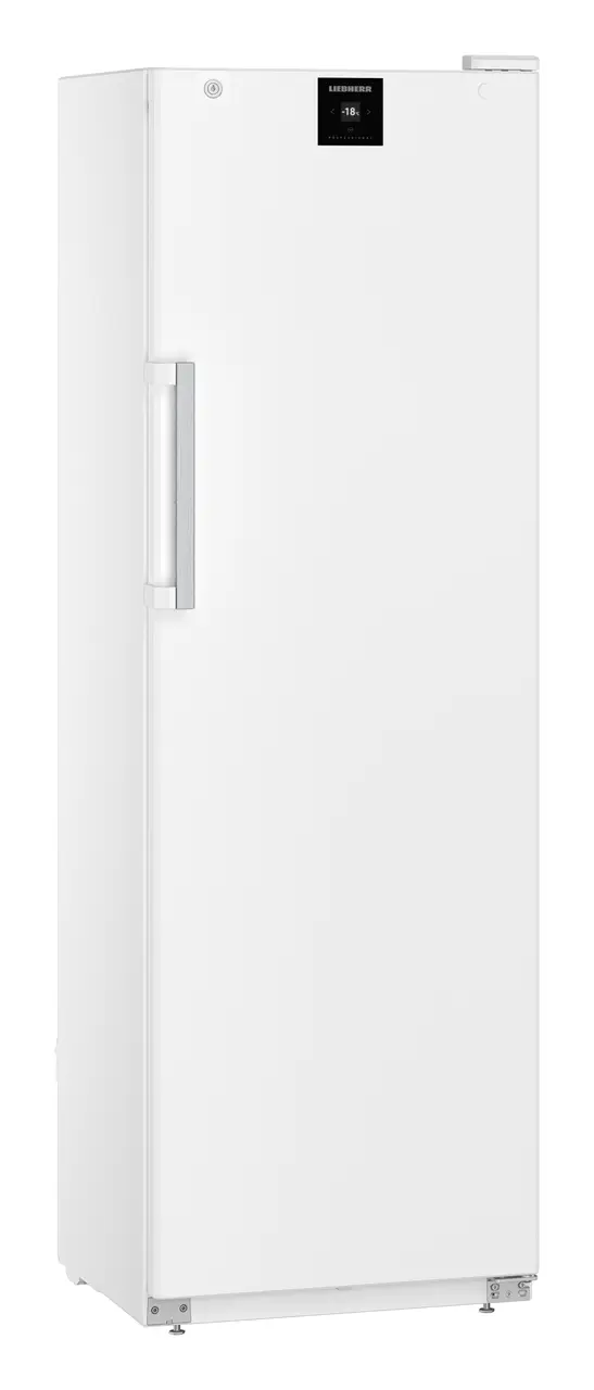 Obrázek výrobku, Perspektiva: Zešikma zavřený prázdný, Volne stojící mraznicka s NoFrost, Barva skříně: bílá, Barva dveří: bílá