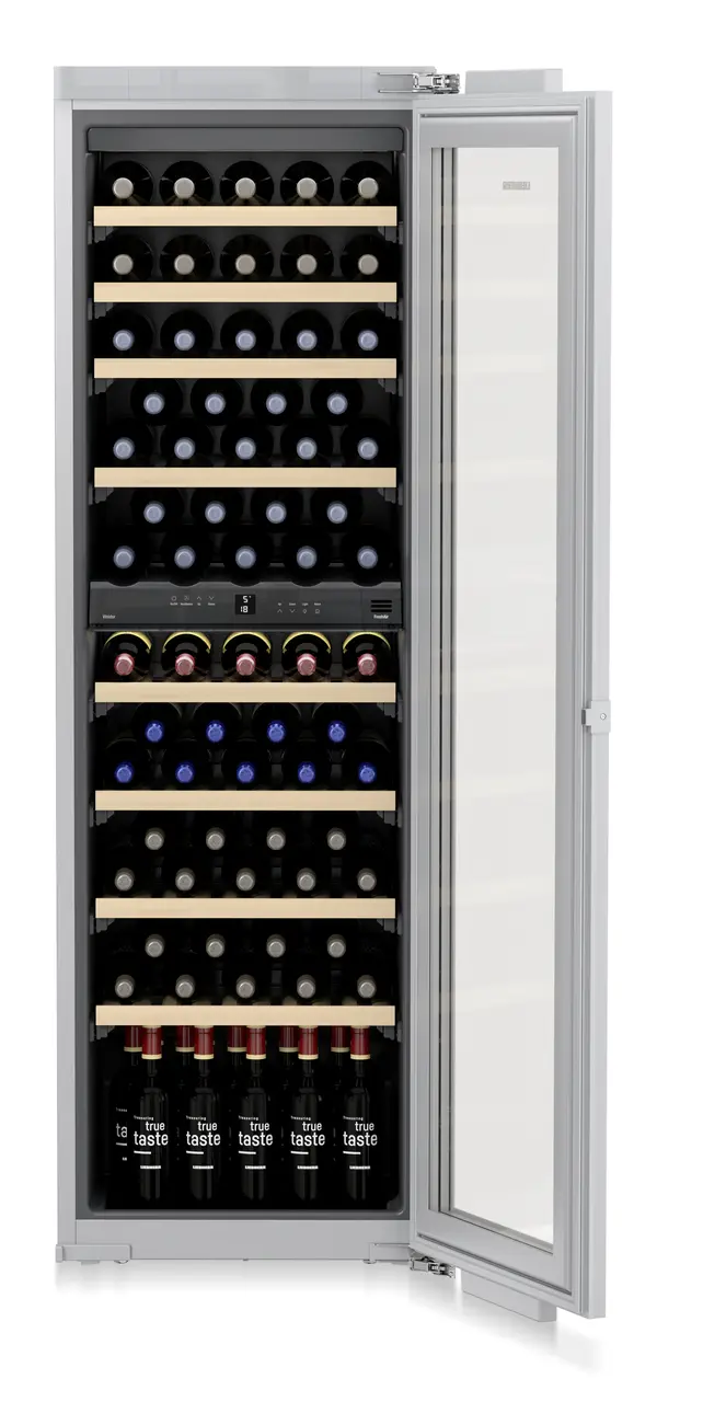 Product image, Perspective: special form, Built-in multi-temperature wine cabinet, Casing colour: silver, Door colour: -