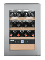 Product image, Perspective: straight closed decorated, Wine storage cabinet, Casing colour: stainless steel, Door colour: silver