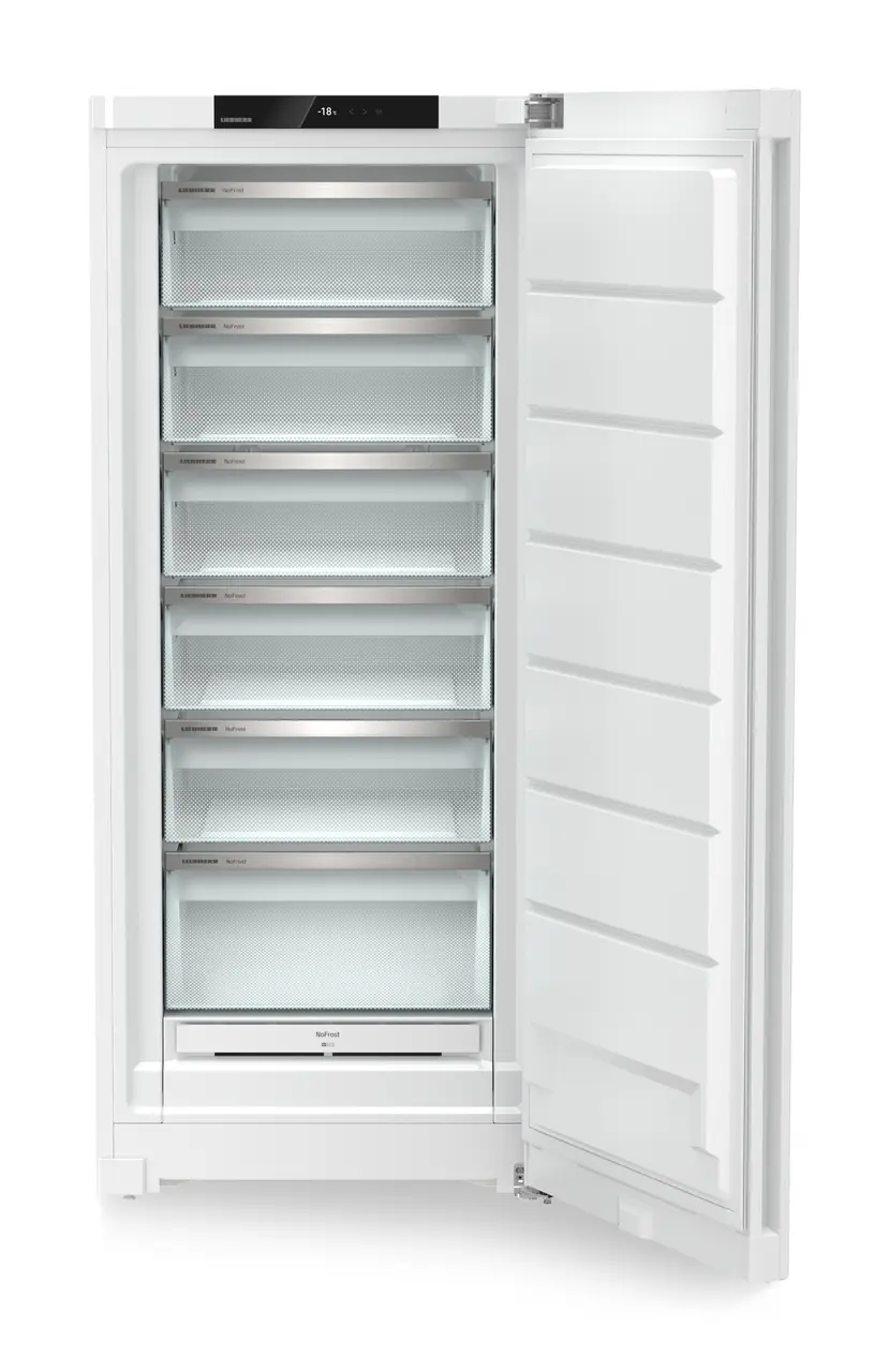 Produkt-Bild, Perspektive: gerade offen leer, Standgefrierschrank mit NoFrost, Gehäusefarbe: Weiß, Türfarbe: Weiß