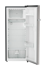 Product image, Perspective: straight open empty, Single-door refrigerator 222 l in 4 star with iCoolTouch UI, Casing colour: grey, Door colour: Stainless Steel