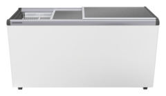 Produkt-Bild, Perspektive: gerade offen leer, Eiscreme-Gefriertruhe, Gehäusefarbe: Weiß