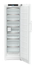 Product image, Perspective: straight open empty, Freestanding freezer with NoFrost and EasyTwist-Ice, Casing colour: white, Door colour: white