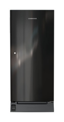 Product image, Perspective: straight closed, Single-door refrigerator 191 l in 3 star with foot pedal base drawer, Casing colour: grey, Door colour: Black Gloss