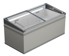 Изображение на продукта, Перспектива: Странично, затворен, Фризерна ракла за супермаркет, Цвят на корпуса: сив