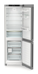 Product image, Perspective: straight open empty, Fridge-freezer with BioFresh and NoFrost, Casing colour: silver, Door colour: Steelfinish