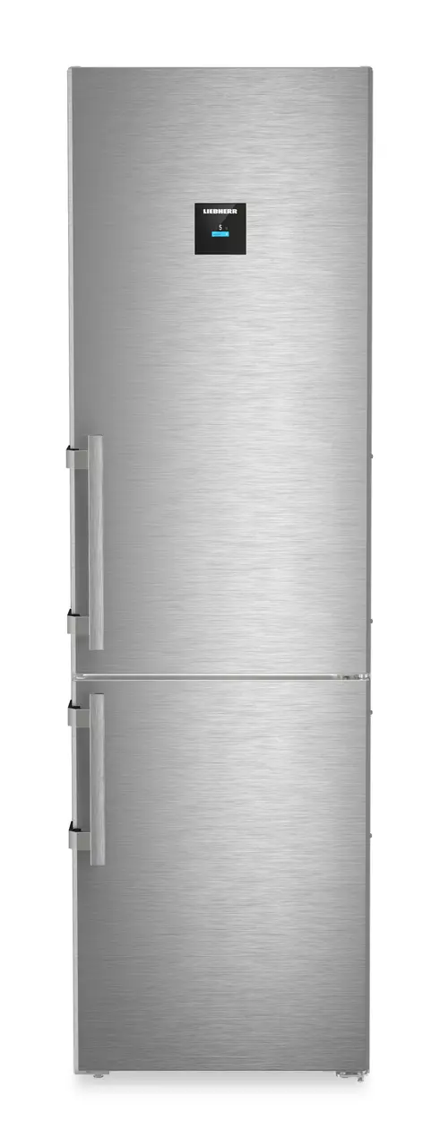 Produktbillede, Perspektiv: Lige lukket, Køle-/fryseskab med BioFresh og NoFrost, Dørfarve: Rustfrit stål