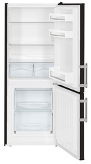 Product image, Perspective: straight open empty, Automatic refrigerator-freezer with SmartFrost, Casing colour: black, Door colour: black
