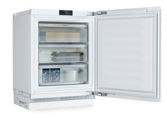 Produkt-Bild, Perspektive: schräg offen dekoriert, Dekorfähiger Unterbau-Gefrierschrank