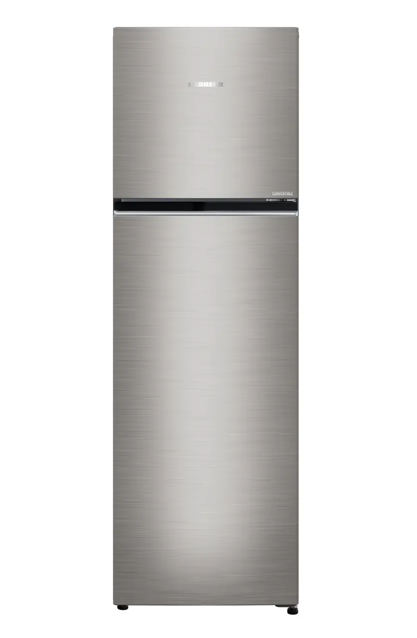 Product image, Perspective: straight closed, Fridge-freezer with NoFrost, Casing colour: grey, Door colour: Grey Steel